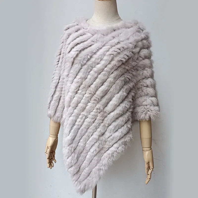 Textured Pointed Hem Poncho for Layering over Outfits