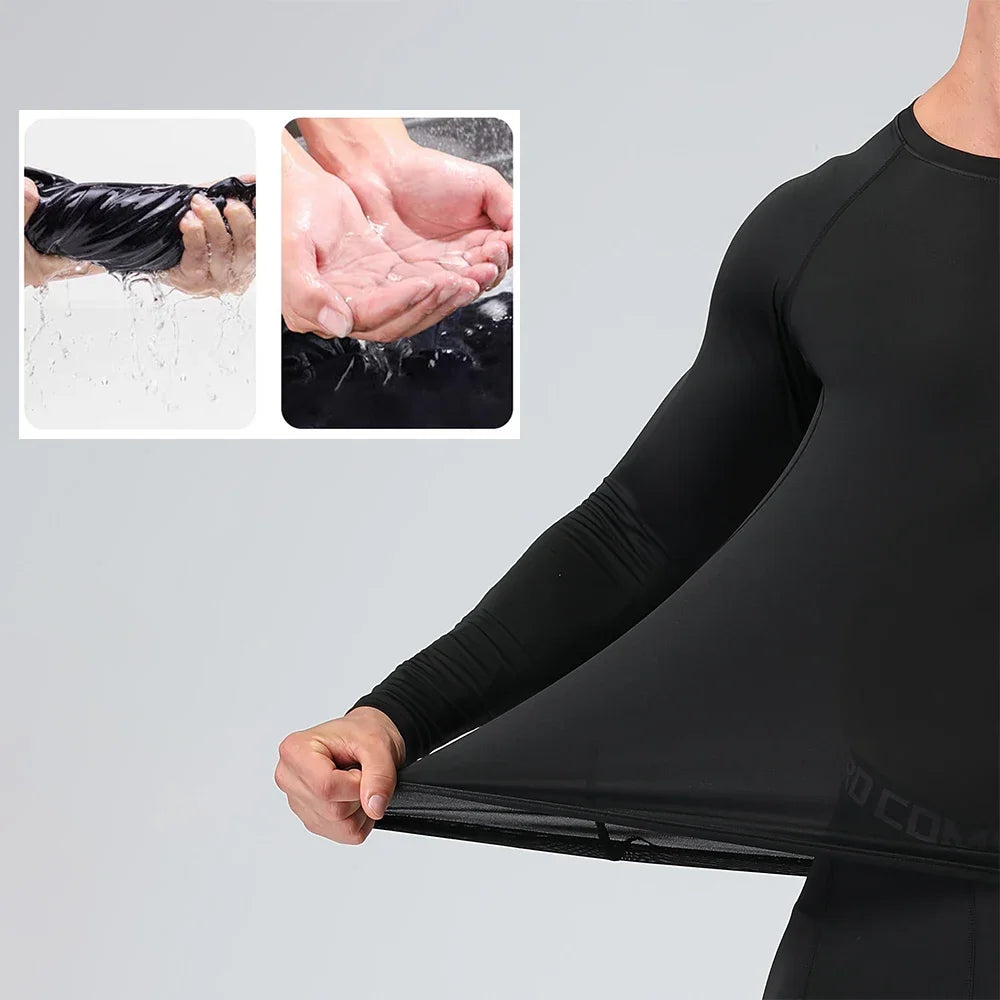 Fitted Crew Neck Long Sleeve Compression T Shirt