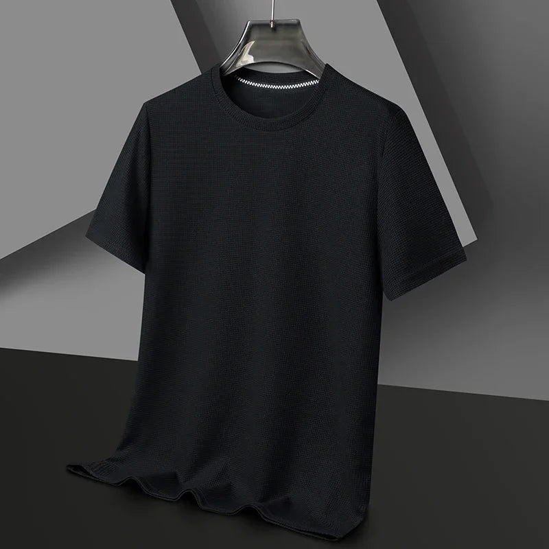 Men’s Waffle-Texture Crew-Neck T-Shirt