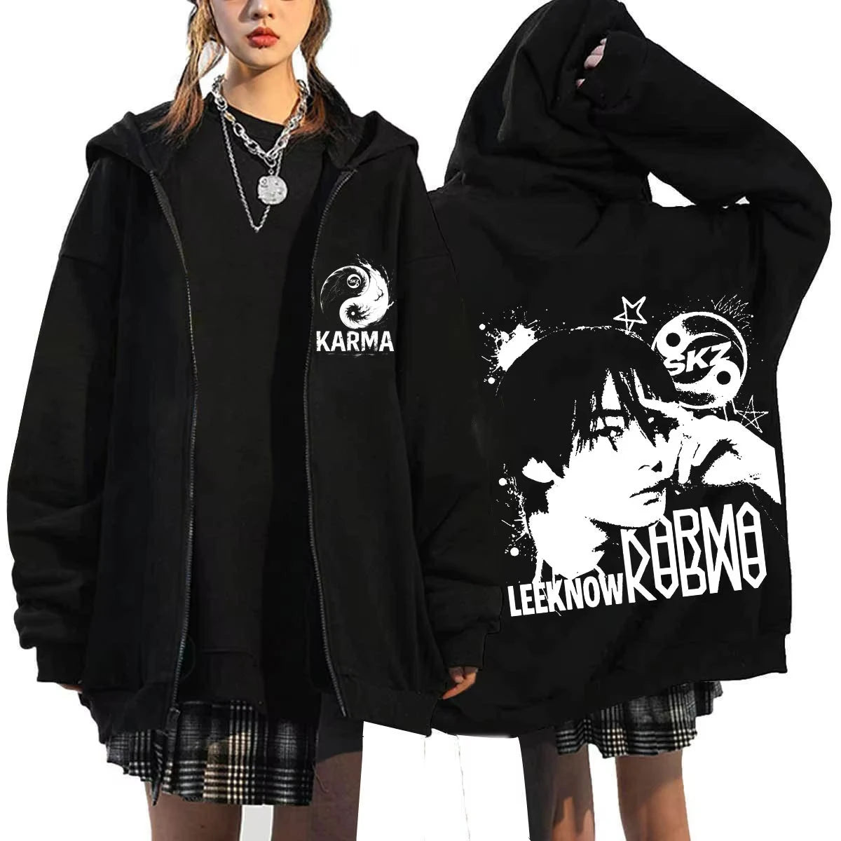 Long Sleeve Full Zip Casual Hooded Sweatshirt for Layering
