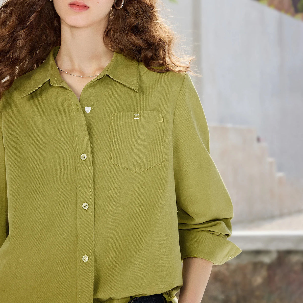 Women's Collared Long Sleeve Shirt