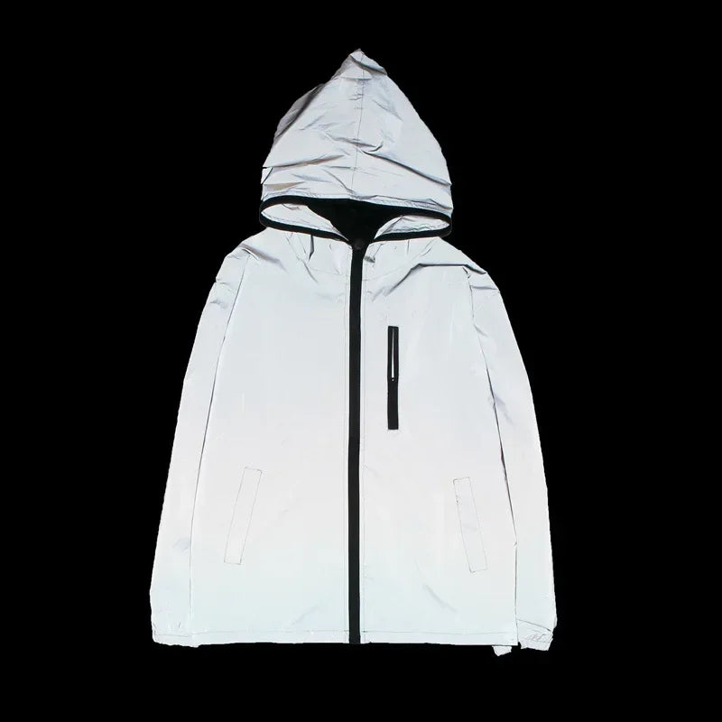 Hooded Long Sleeve Full Zip Casual Streetwear Jacket