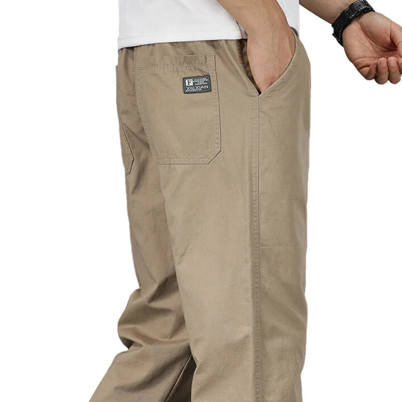 Men's Elastic Waist Loose Fit Casual Pants For Everyday Wear