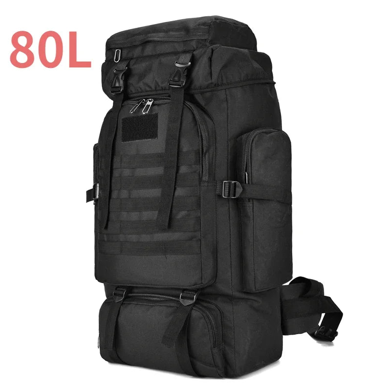 Large Outdoor Backpack with Webbing and Side Compression Straps