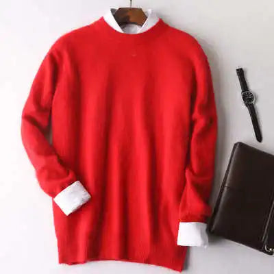 Men's Plain Long Sleeve Knit Sweater