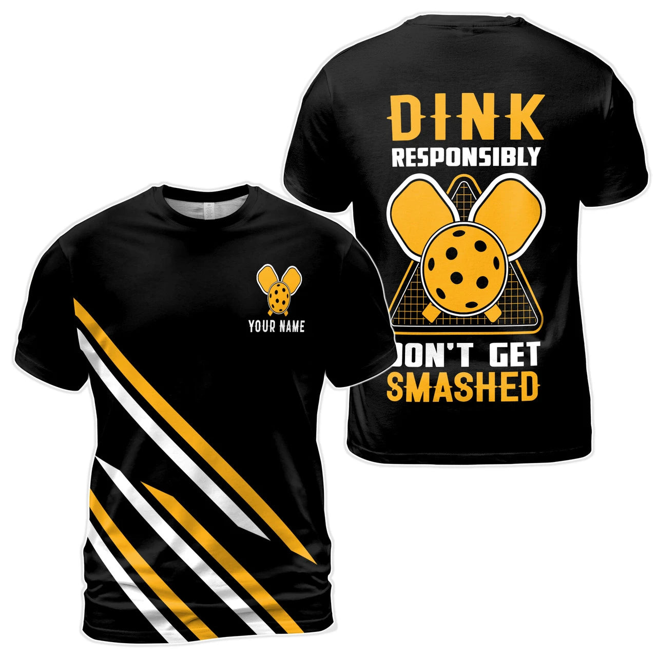 Pickleball Graphic Short Sleeve Crew Neck Sports T Shirt