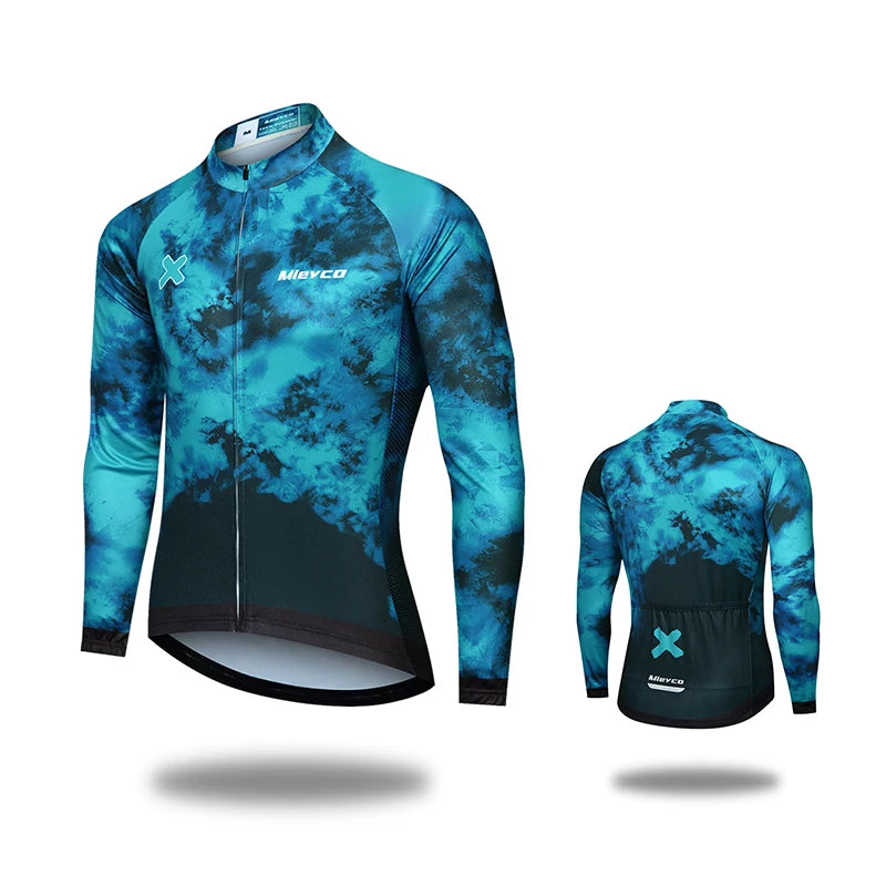 Mens Cycling Jersey Long Sleeve High Elastic for Spring Autumn Bike Riding and Outdoor Sports