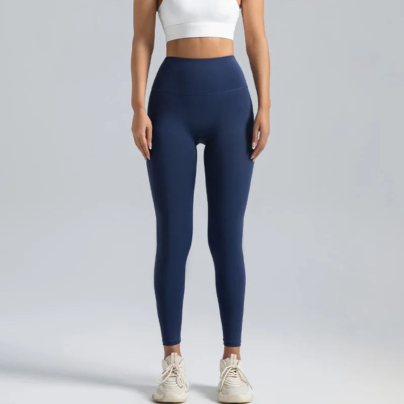 Women's High-Waist Solid Stretch Ankle-Length Workout Leggings