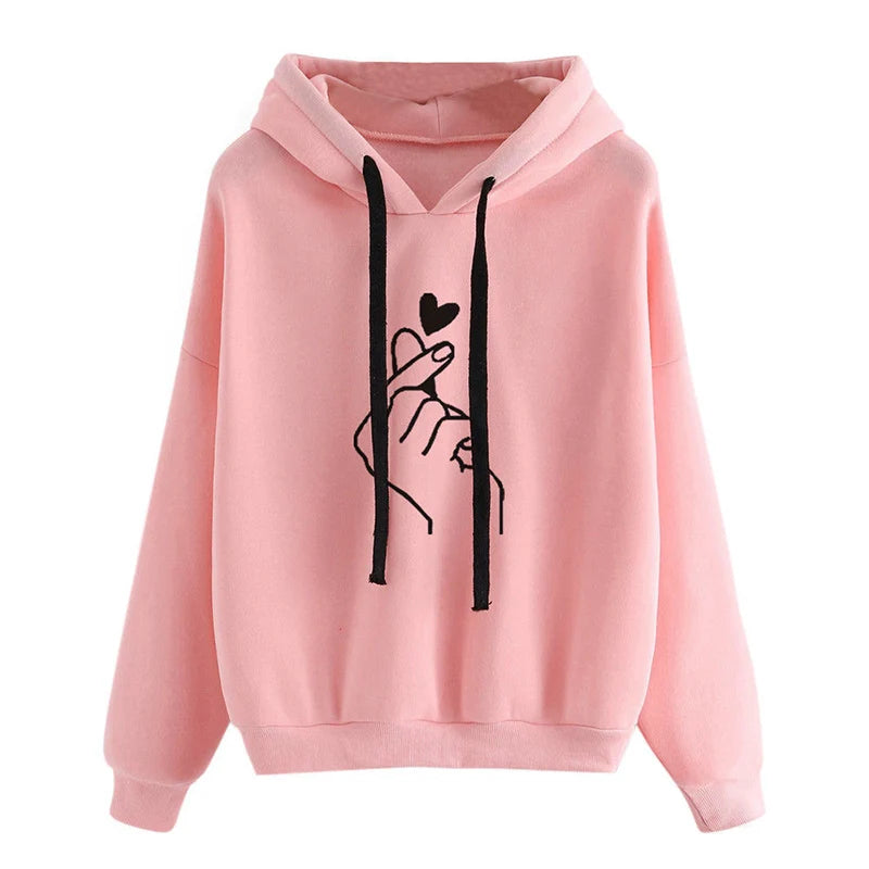 Long Sleeve Casual Hooded Sweatshirt with Relaxed Streetwear Styling