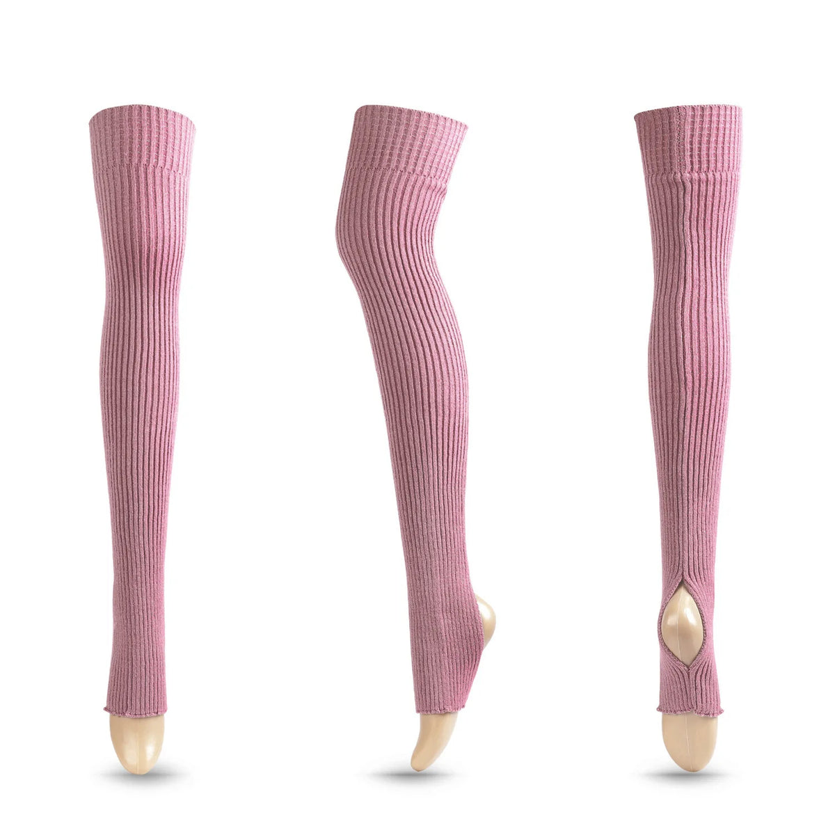 Long Ribbed Ballet Leg Warmers with Stirrup Openings