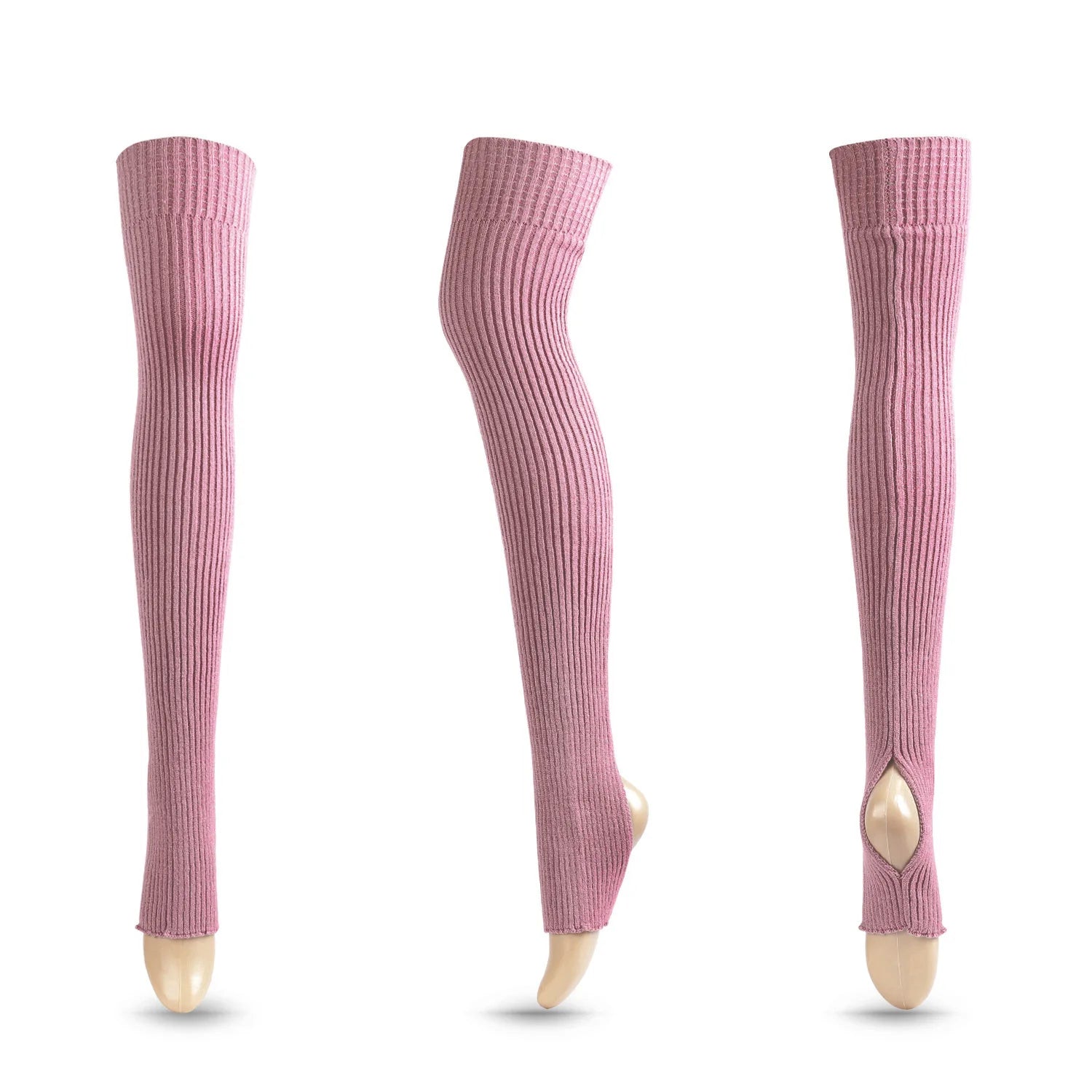 Long Ribbed Ballet Leg Warmers with Stirrup Openings