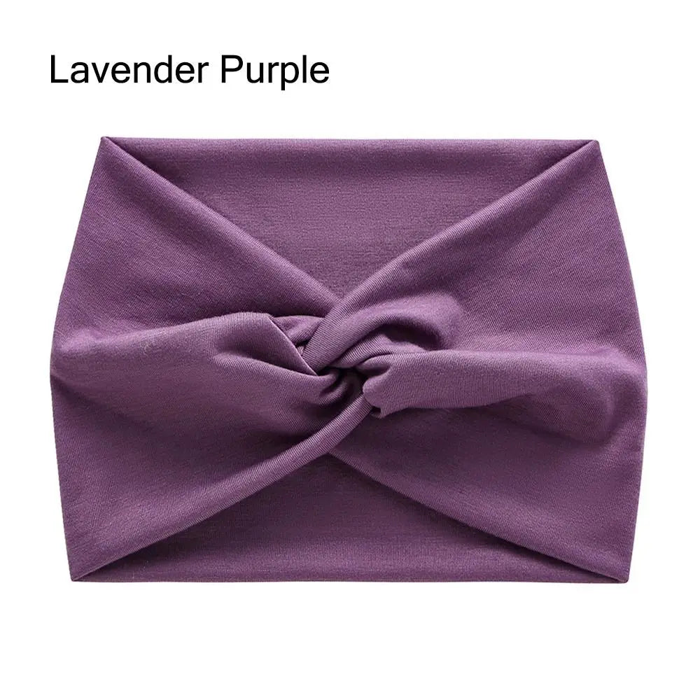 Wide Twist Front Fabric Headband in Solid and Printed Styles
