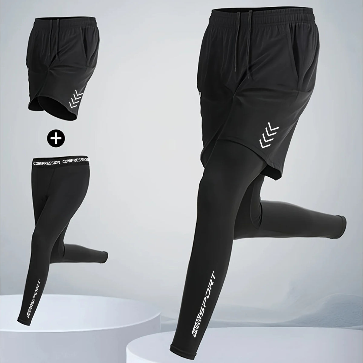 Men's Fitted Training Leggings for Gym and Running