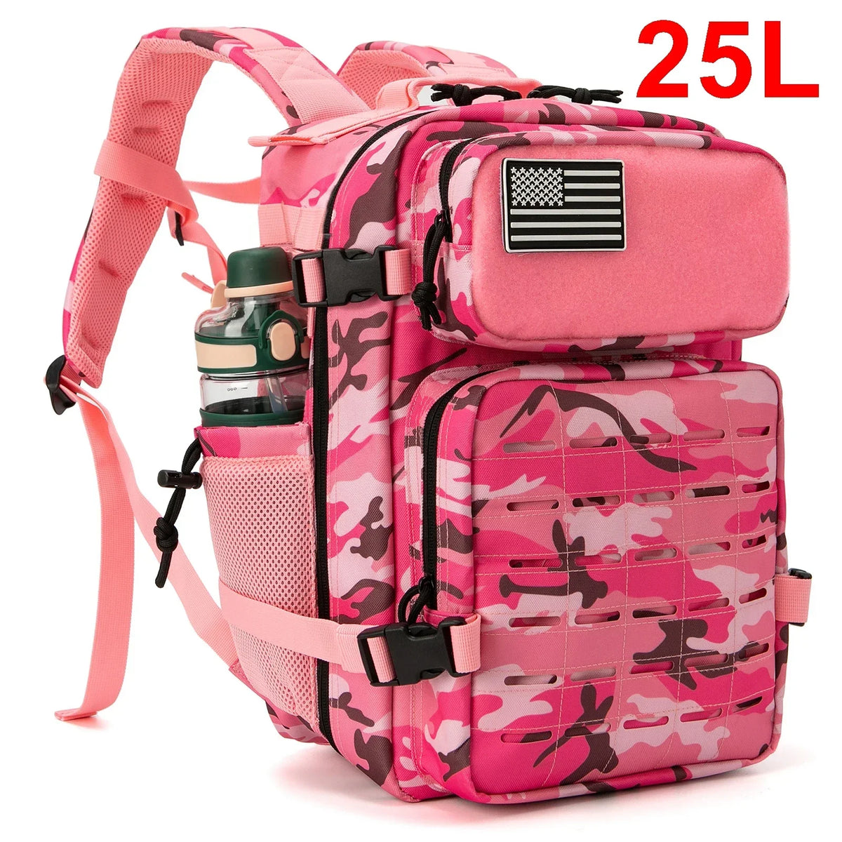 Tactical Backpack with Front Webbing and Separate Size-Labelled Colour Options