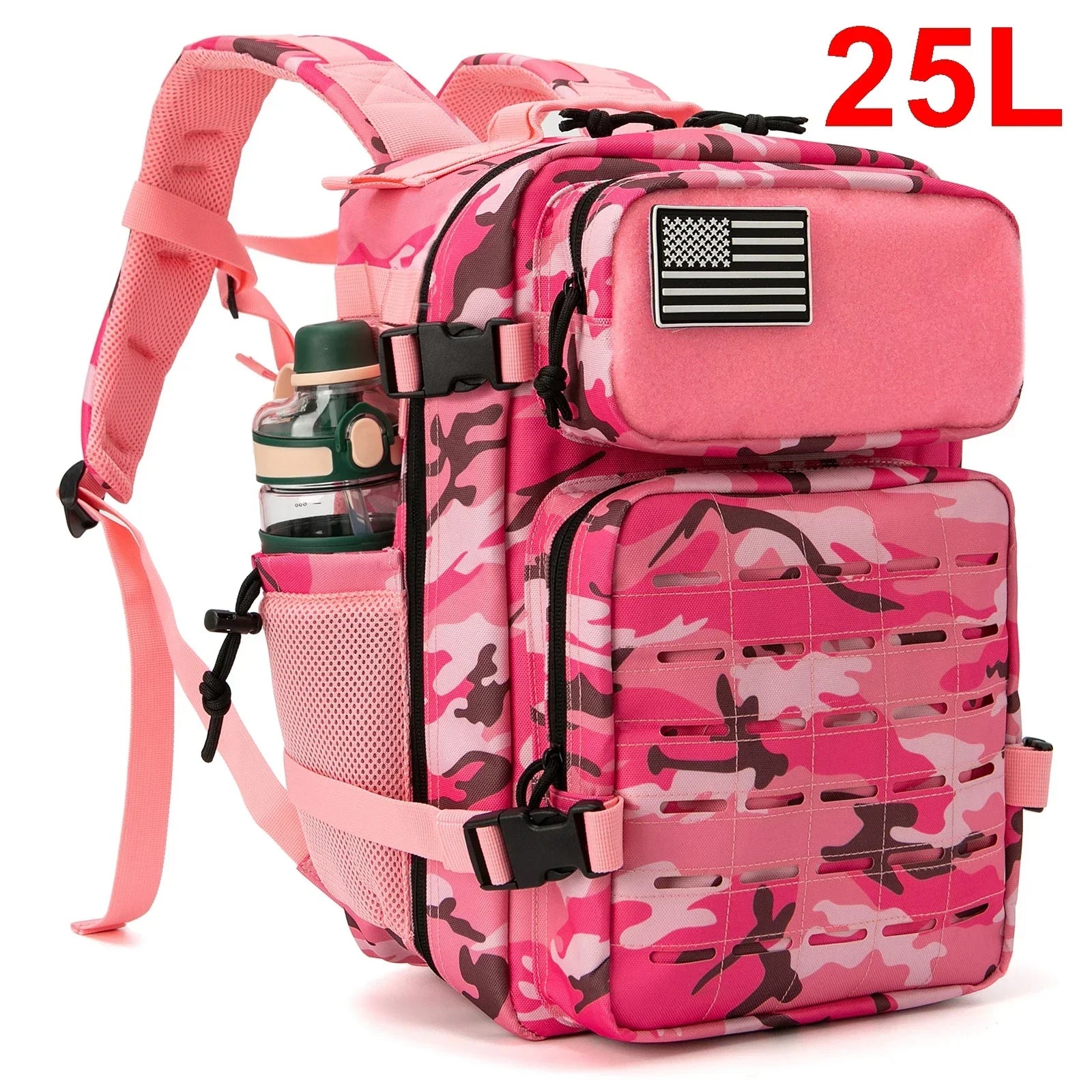 Tactical Backpack with Front Webbing and Separate Size-Labelled Colour Options