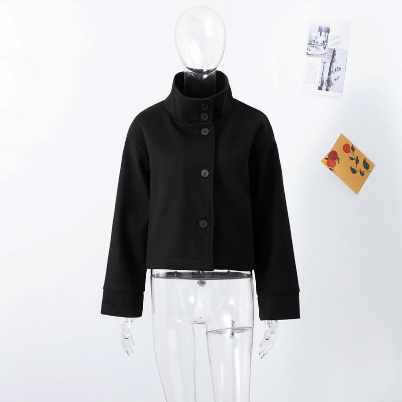 Women's Stand-Collar Button-Front Jacket