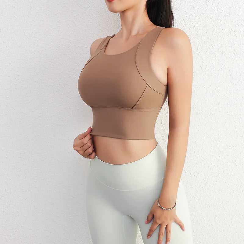 Women's High Neck Racerback Sports Bra