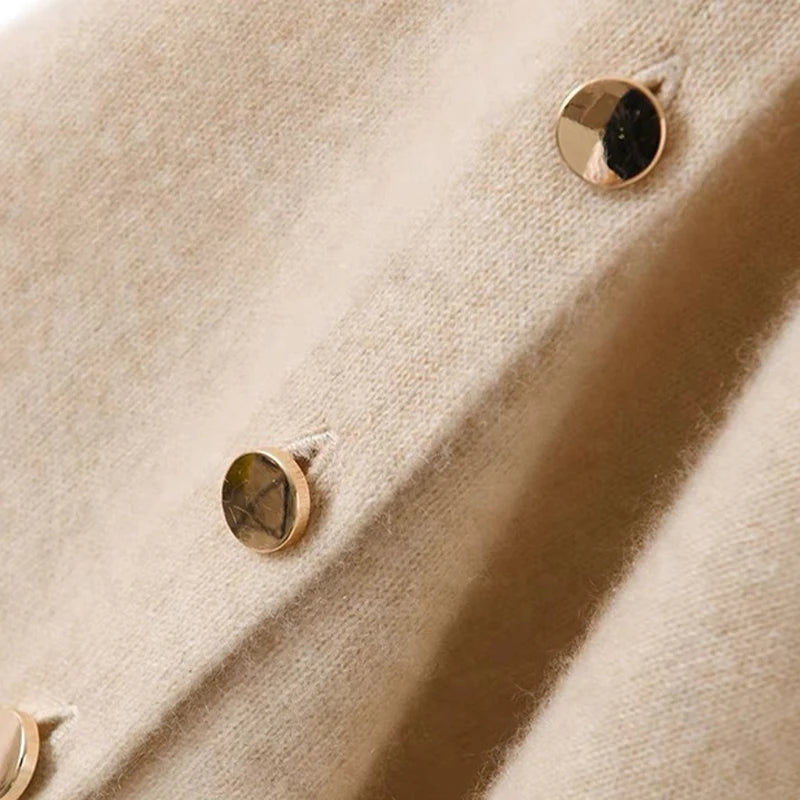 Asymmetric Side Button Poncho for Layering over Outfits