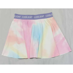 Kids Girls Summer Tie Dye Print Sports Running Skorts Double Layers Athletic Workout Mini Skirts For Student Gym Tennis Dance