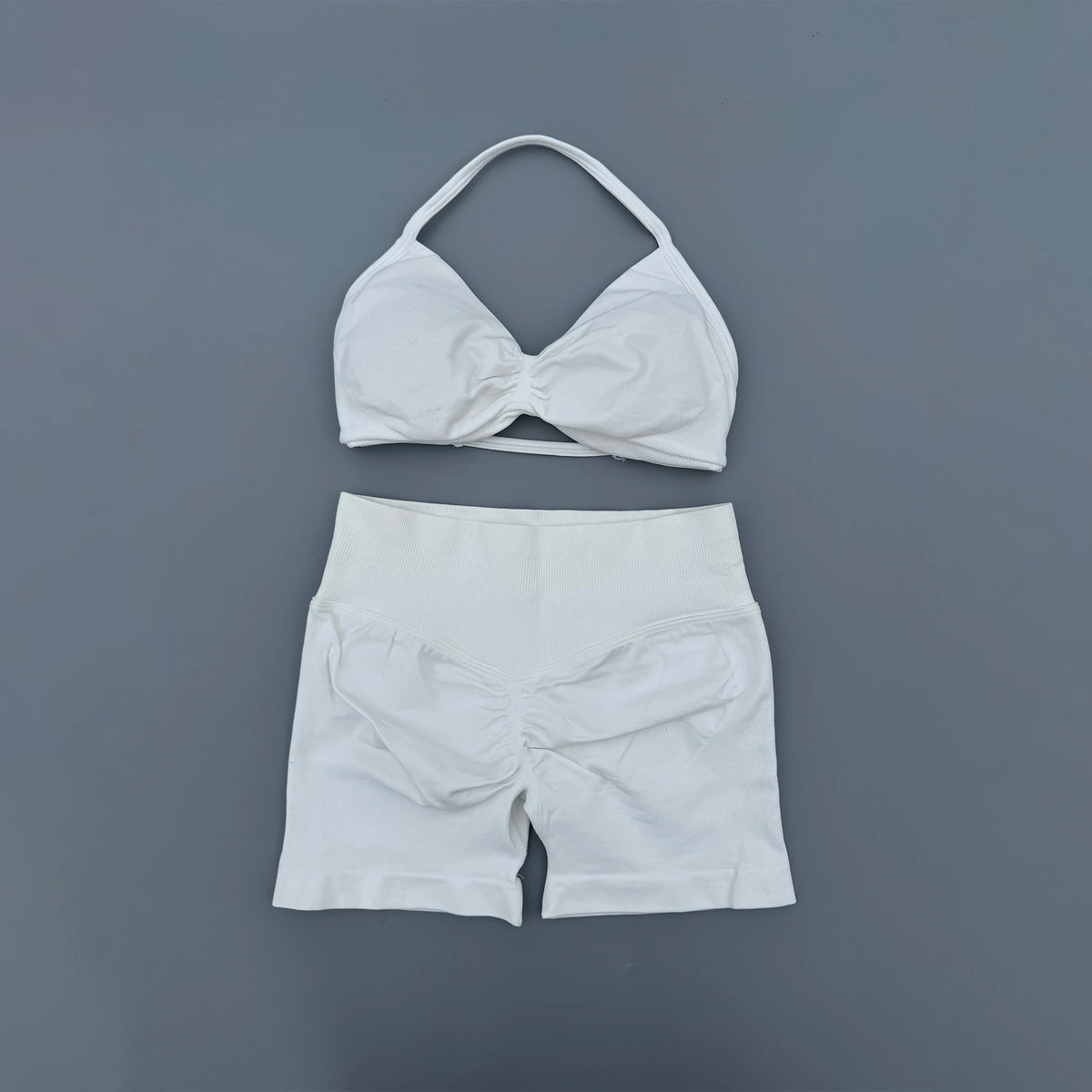 Women's Twist Front Bra And Shorts Yoga Set