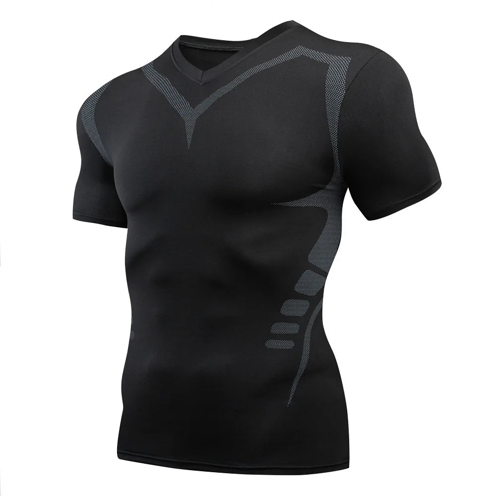 Fitted Sports Compression Shirt with Original Sleeve Style Options