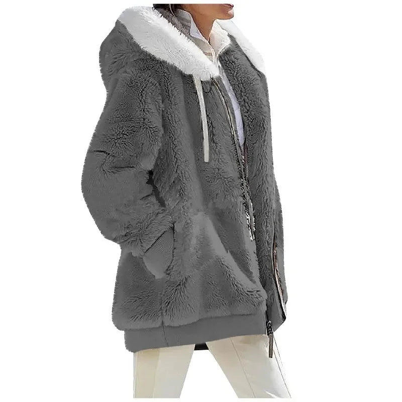 Women's Hooded Fleece Zip-Front Jacket