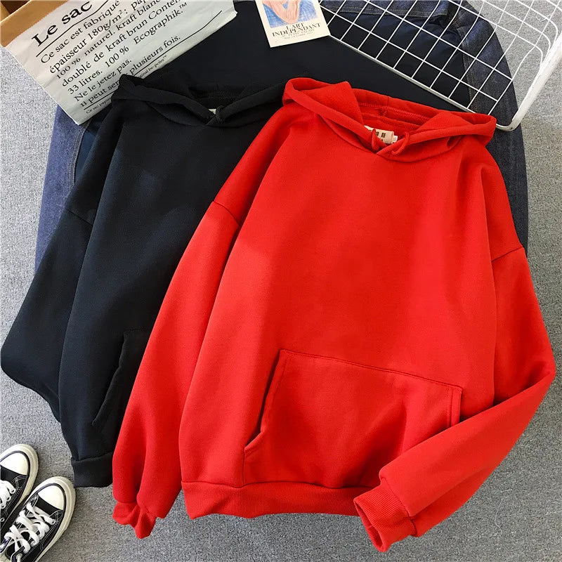 Long Sleeve Casual Hooded Sweatshirt with Relaxed Streetwear Styling