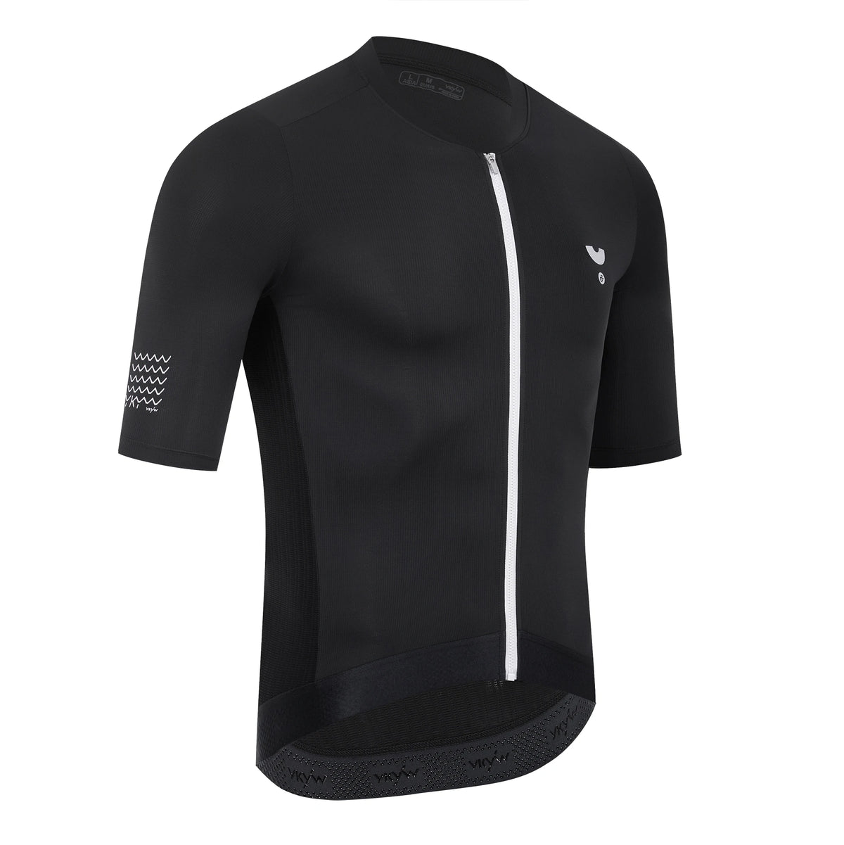 Men's V-Neck Short Sleeve Full-Zip Cycling Jersey with Rear Pockets