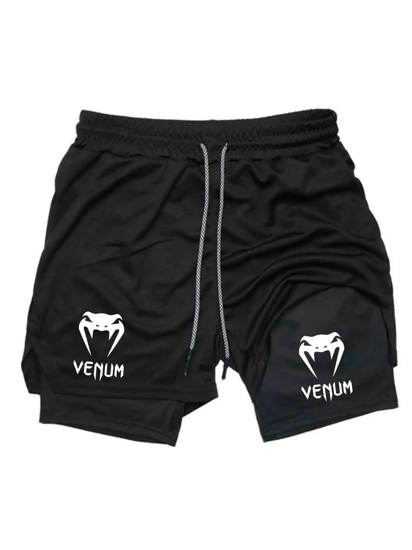 Double Layer Drawstring Running Shorts