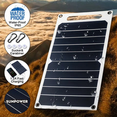 Solar Panel 30W With USB Waterproof Outdoor Hiking And Camping Portable Battery Mobile Phone Charging Bank  Charging Panel  6.8V