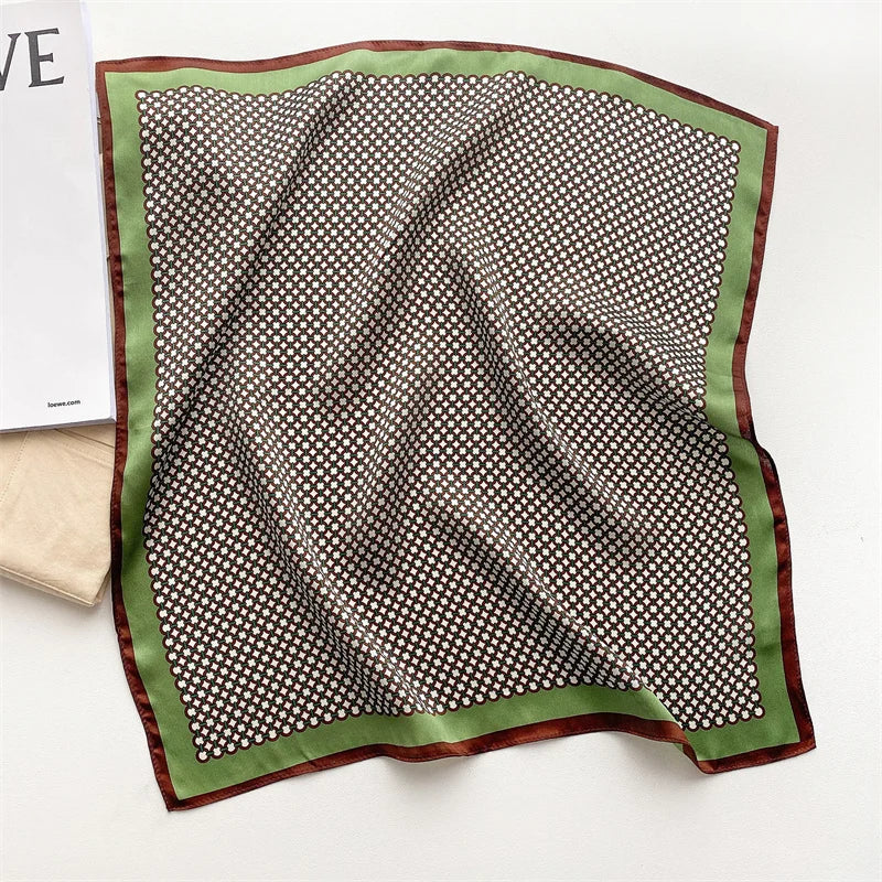 Printed Small Square Scarf for Neck and Hair Styling