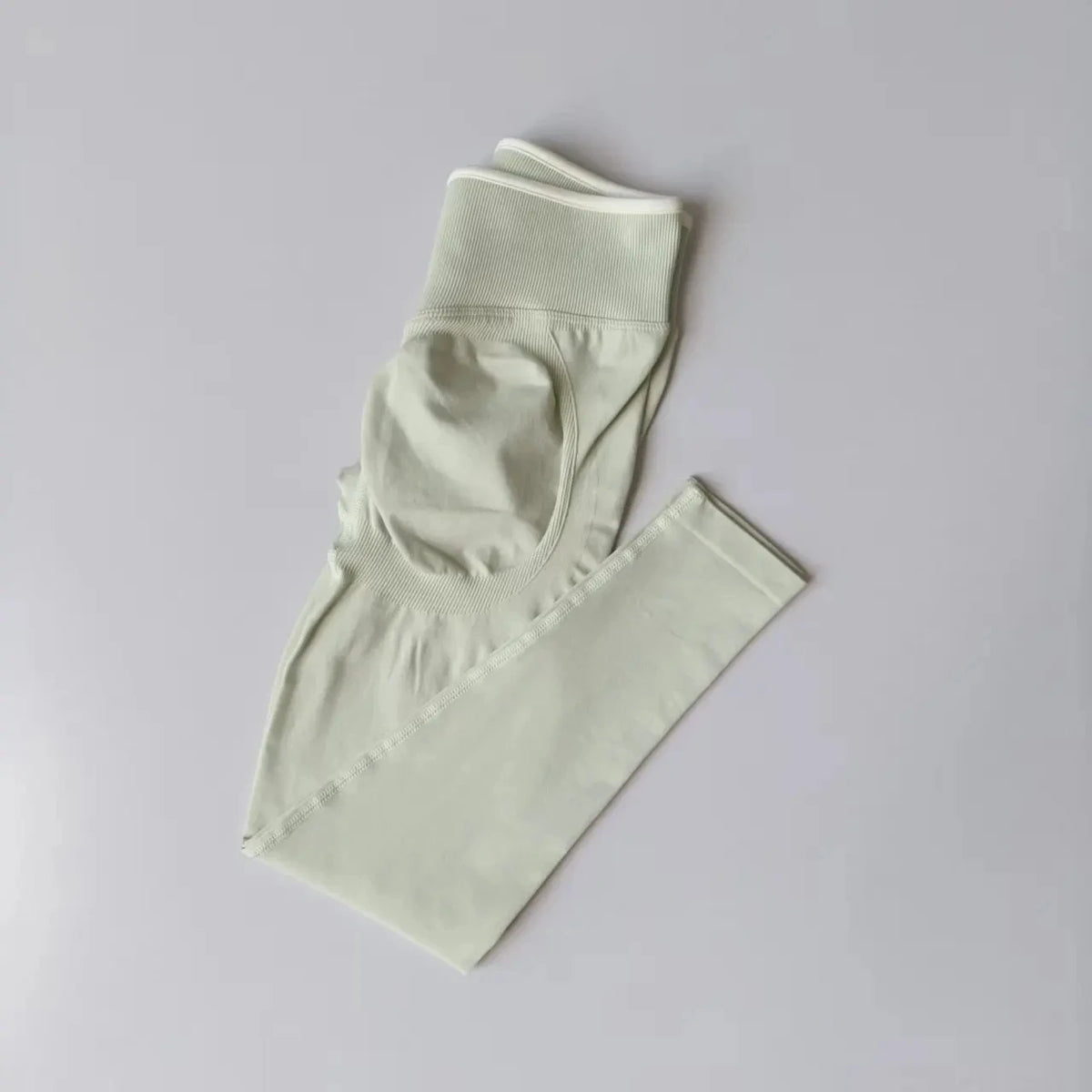 Women's Scrunch Contrast Waist Full Length Leggings For Workout Outfits