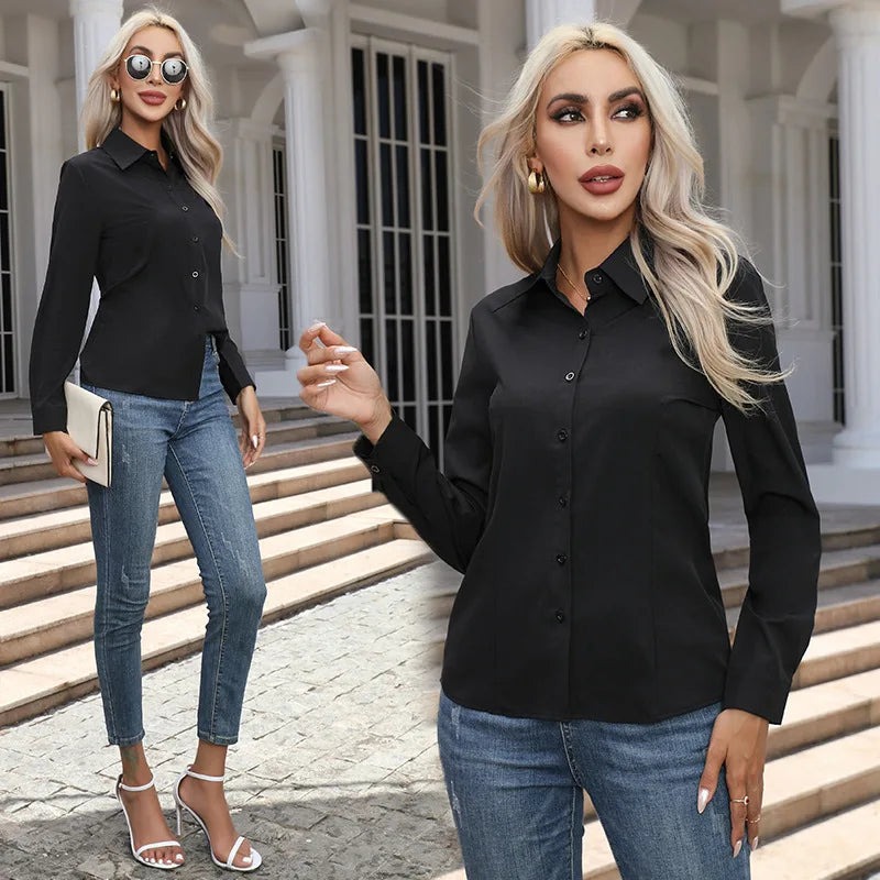 Women's Collared Long Sleeve Shirt
