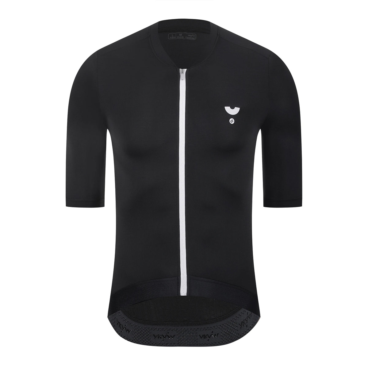 Men's V-Neck Short Sleeve Full-Zip Cycling Jersey with Rear Pockets