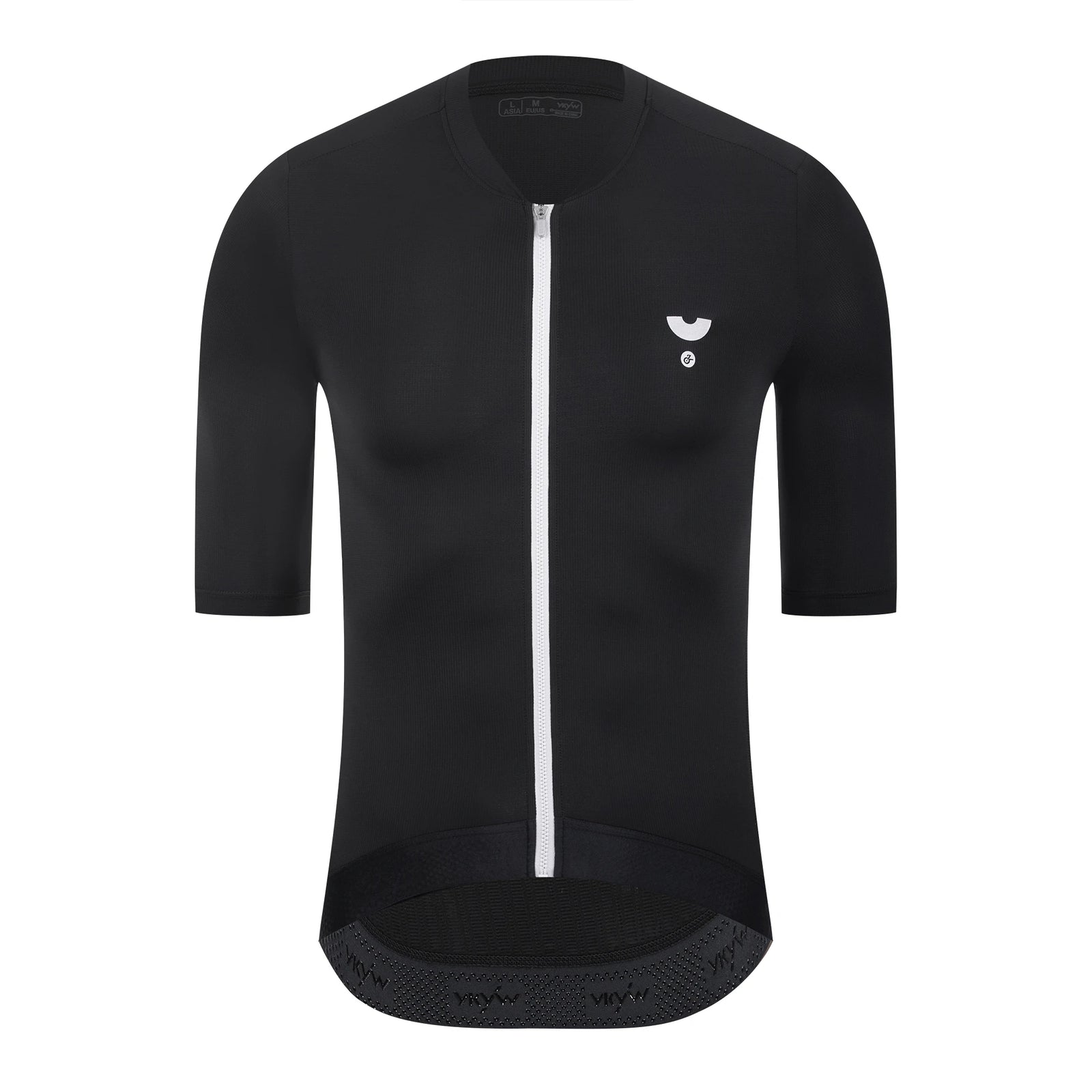 Men's V-Neck Short Sleeve Full-Zip Cycling Jersey with Rear Pockets
