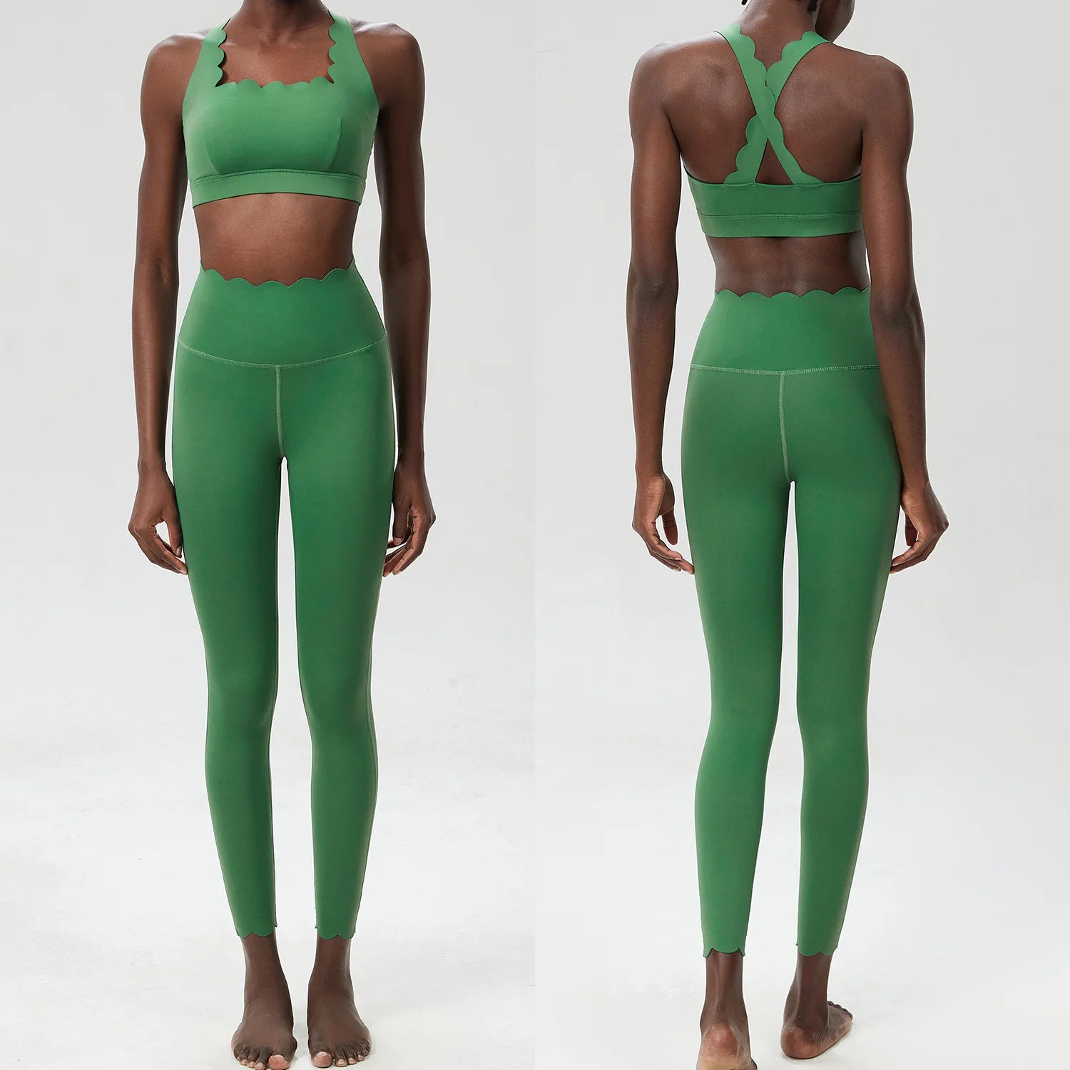 Sleeveless Sports Bra and High Waist Leggings Yoga Set