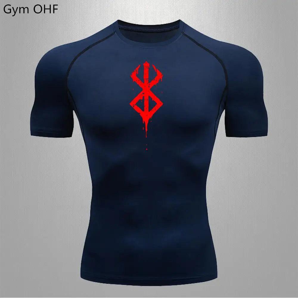 Fitted Crew Neck Short Sleeve Compression T Shirt