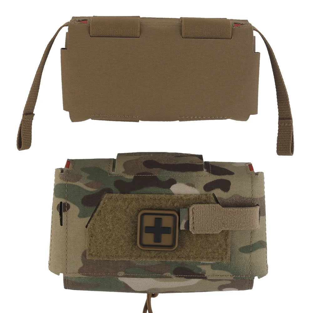 Compact MOLLE Outdoor Utility Pouch with Organizer Panel