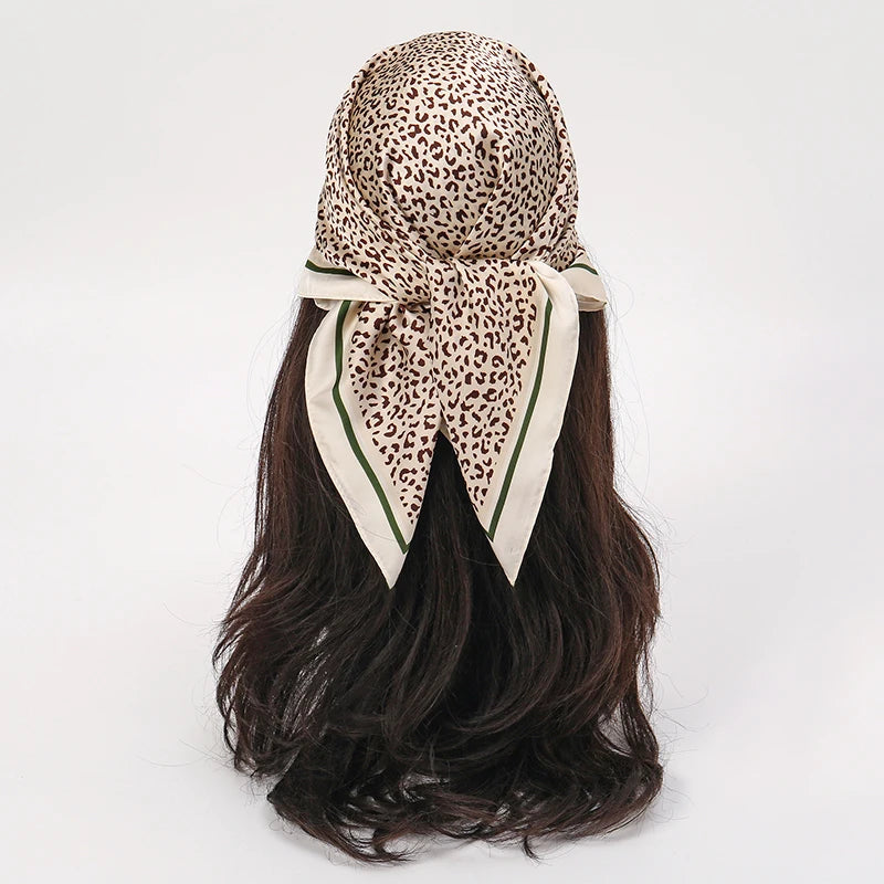 Floral Print Square Scarf for Head and Neck Styling