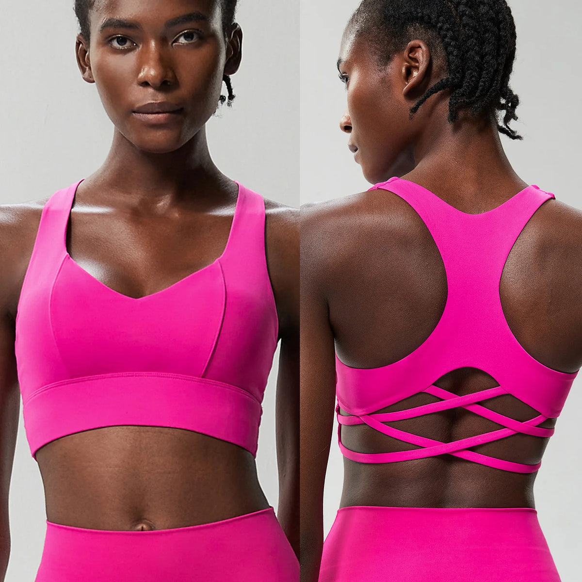 Women's Racerback Lattice Strap Sports Bra