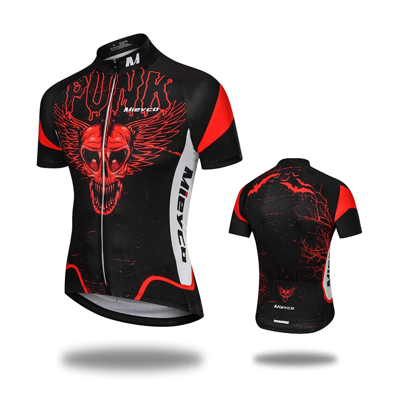 Men Short Sleeve Cycling Jersey Quick Dry Breathable Summer Road Bike Shirt