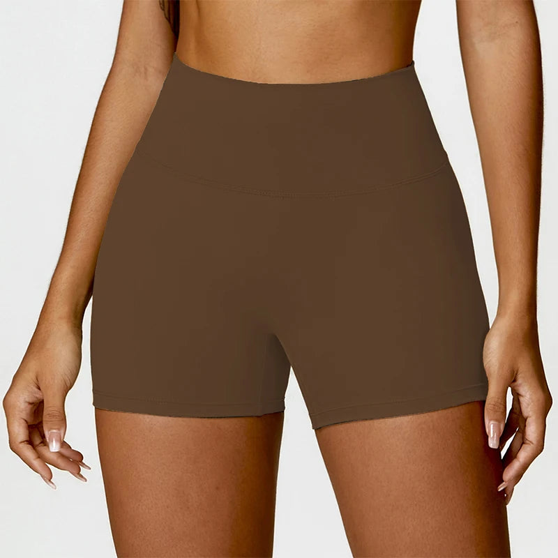 Women's Ruched Back High Waist Nylon Blend Shorts for Yoga