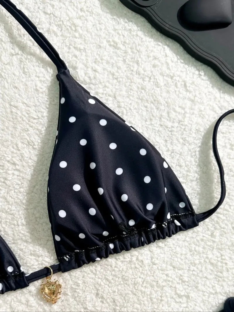 Black and White Polka Dot Bikini