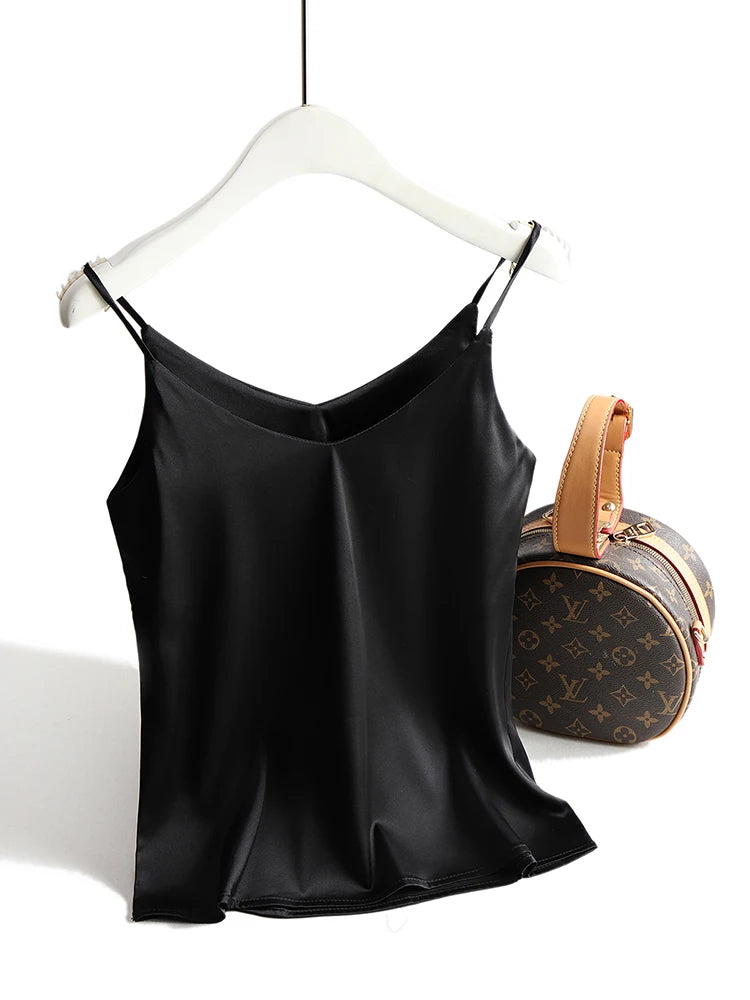 Women's V-Neck Camisole with Thin Shoulder Straps and a Relaxed Drape