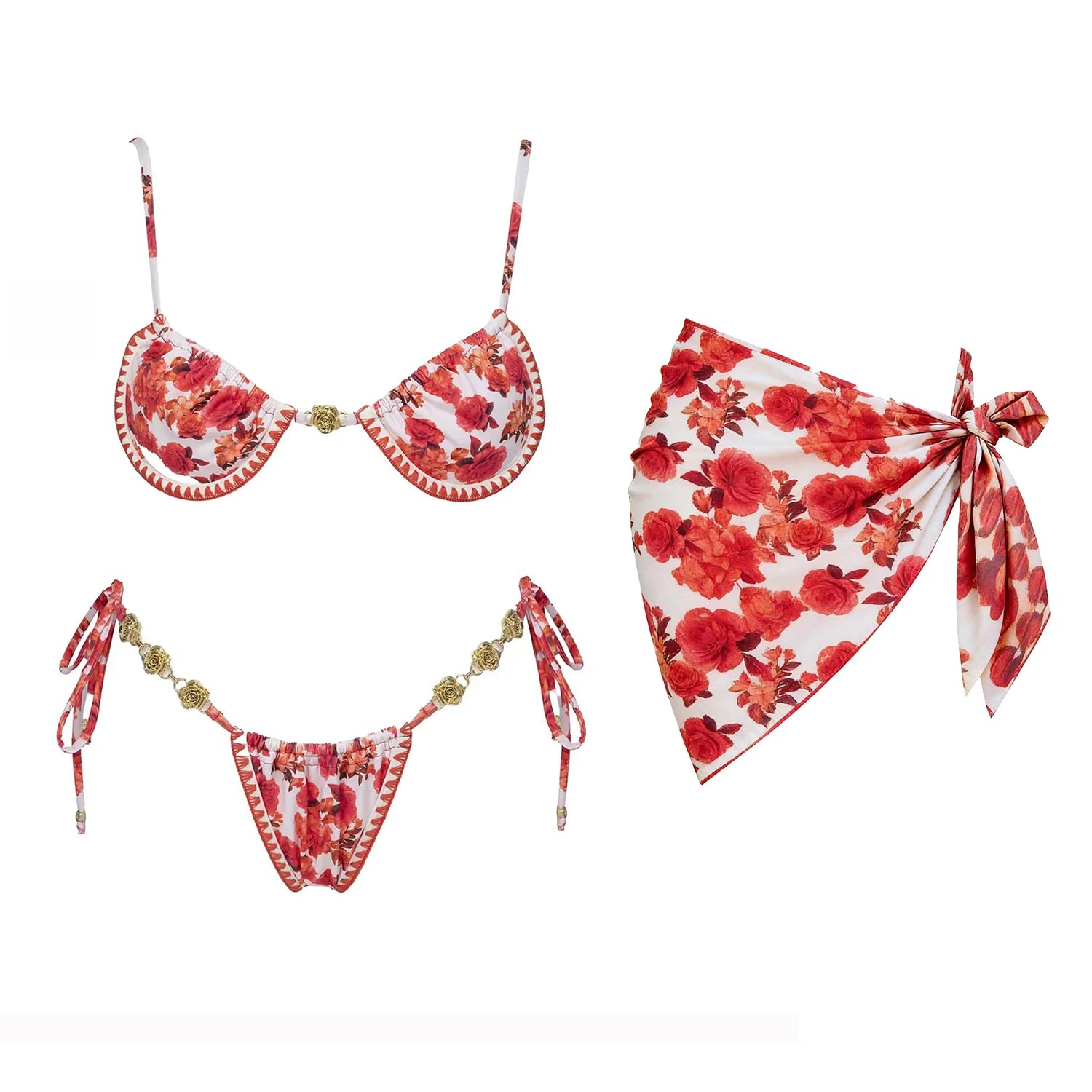 Printed Bikini with Matching Cover-Up