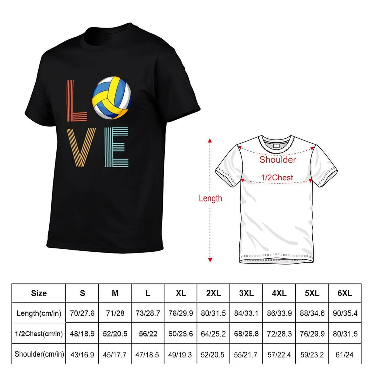 Love Volleyball Graphic Short Sleeve T-shirt For Sports Outfits