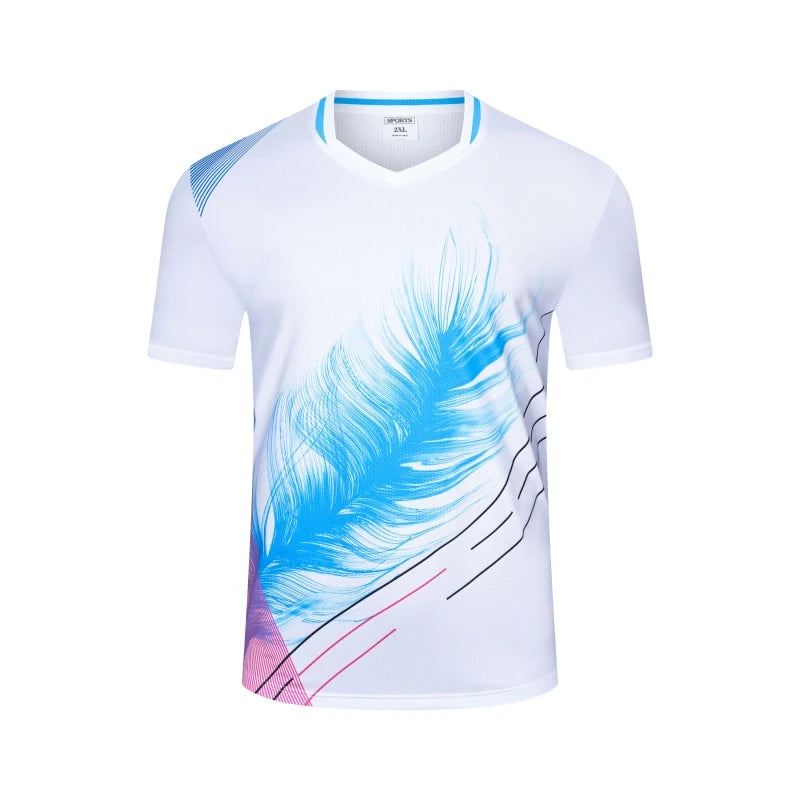 Printed Court Sports Short Sleeve T-shirt For Sports Outfits
