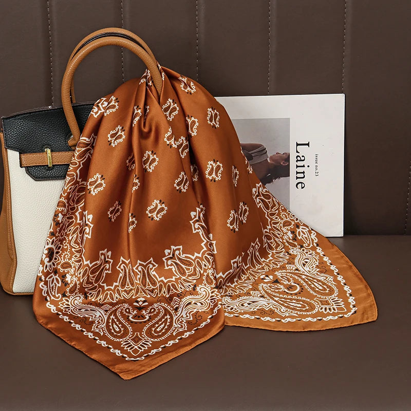 Printed Square Scarf with Floral and Graphic Pattern Options