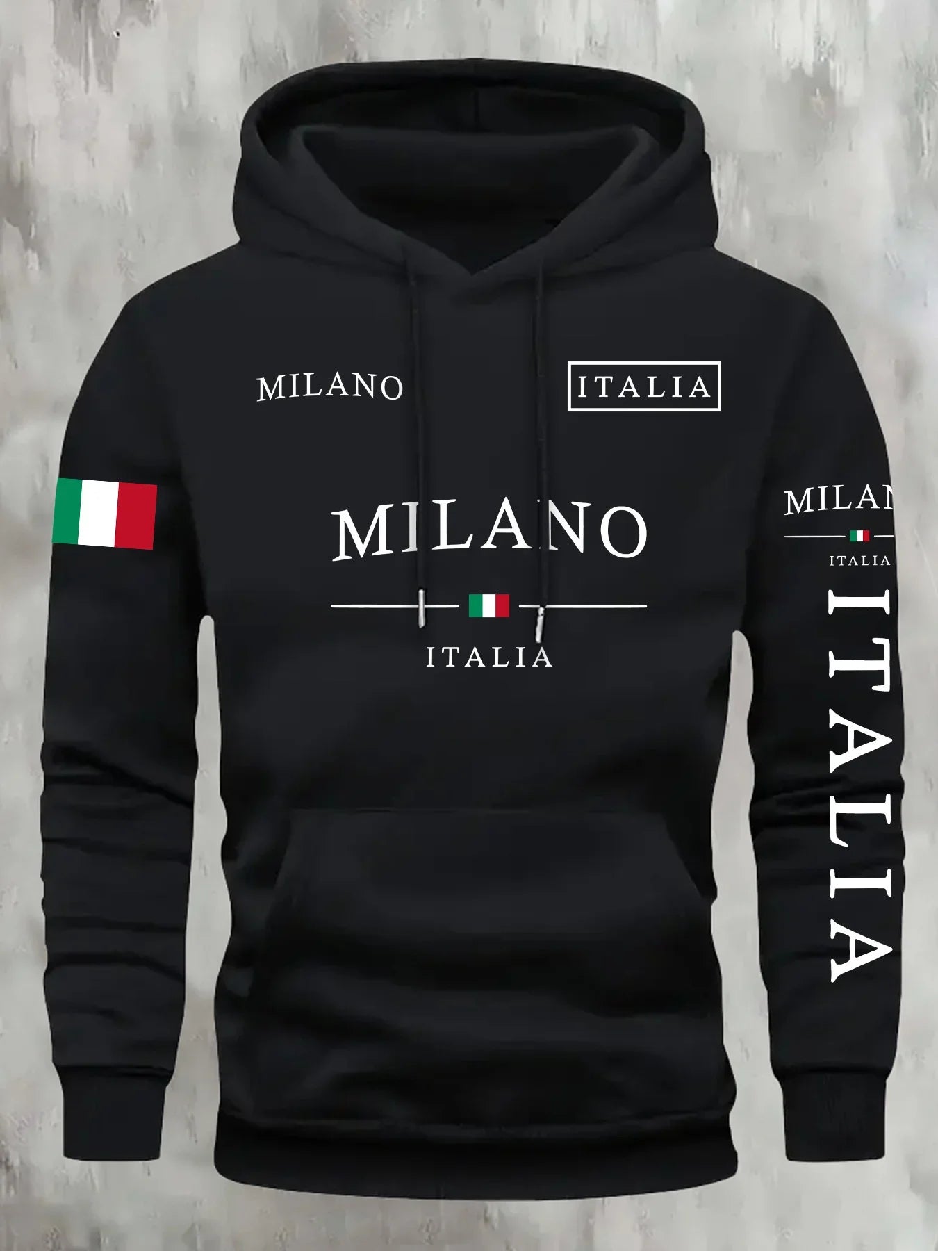 Italia Milano Letter-Print Long-Sleeve Crewneck Sweatshirt