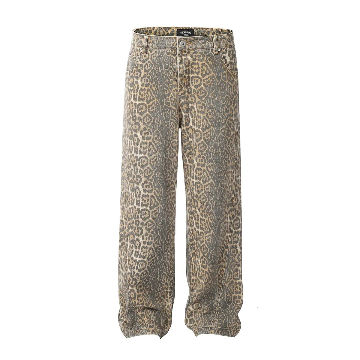 Women's Mottled Animal Print Loose Fit Denim Jeans